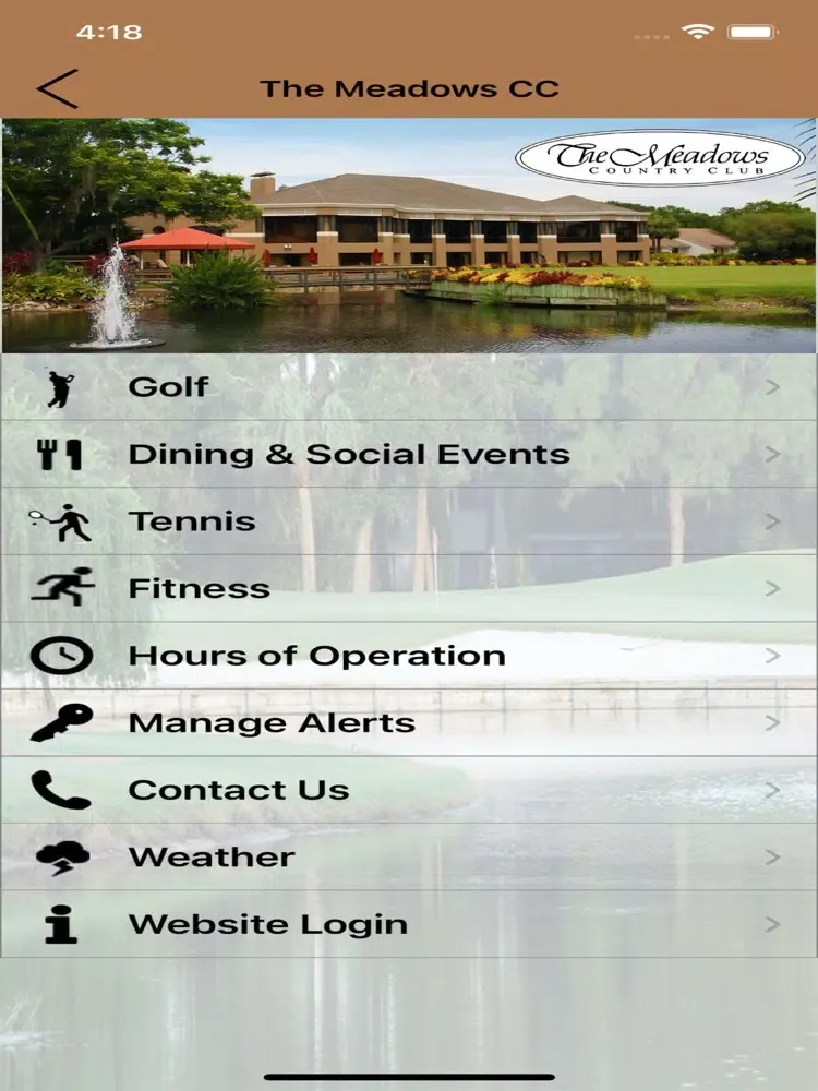 Tangkapan layar The Meadows Country Club iPad 