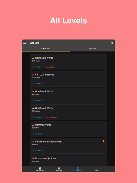 Cardly: Learn German Smartly iPad 應用截圖