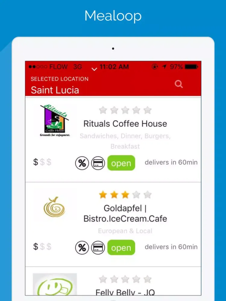 ภาพหน้าจอของ Mealoop iPad 