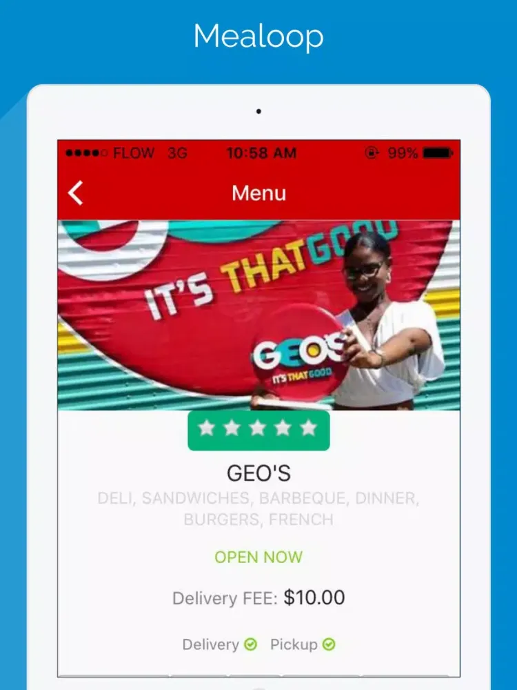 ภาพหน้าจอของ Mealoop iPad 