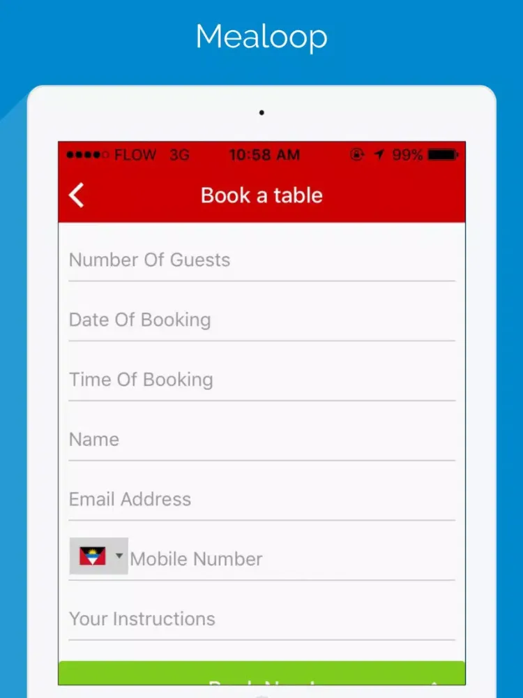 ภาพหน้าจอของ Mealoop iPad 
