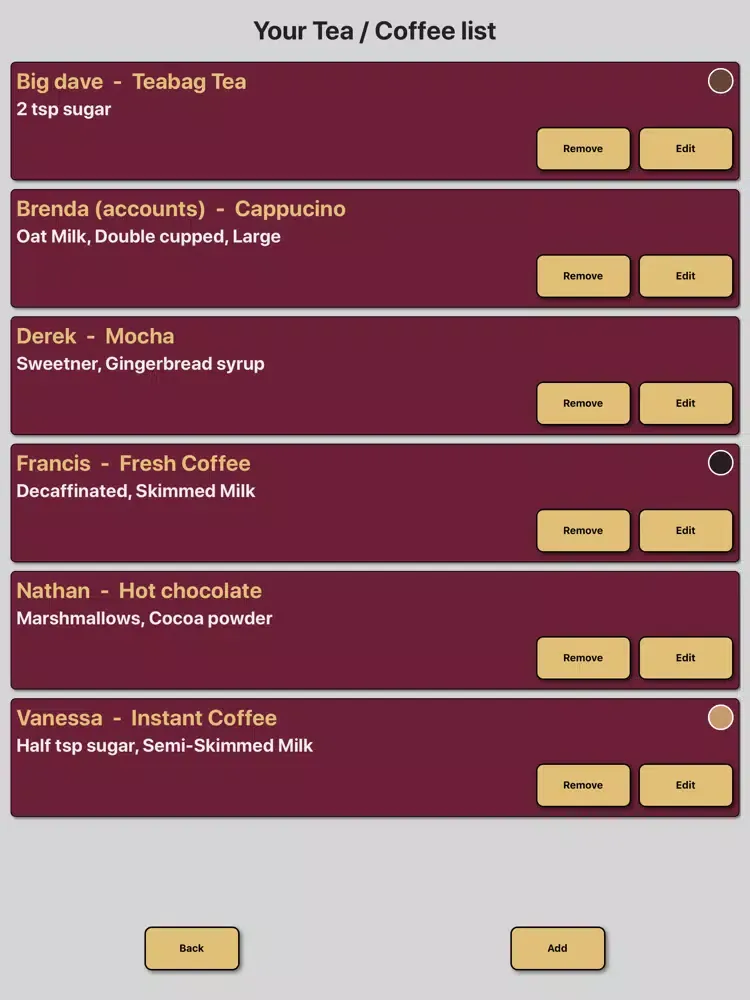 صور Coffee / tea list organiser iPad 