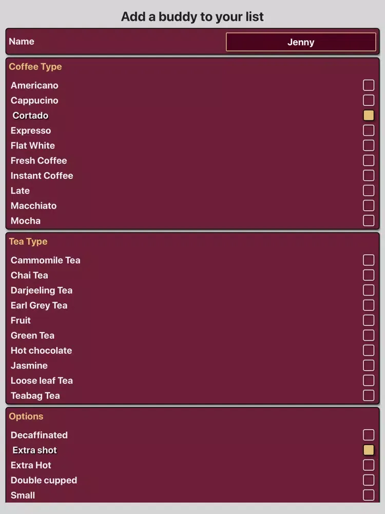 صور Coffee / tea list organiser iPad 