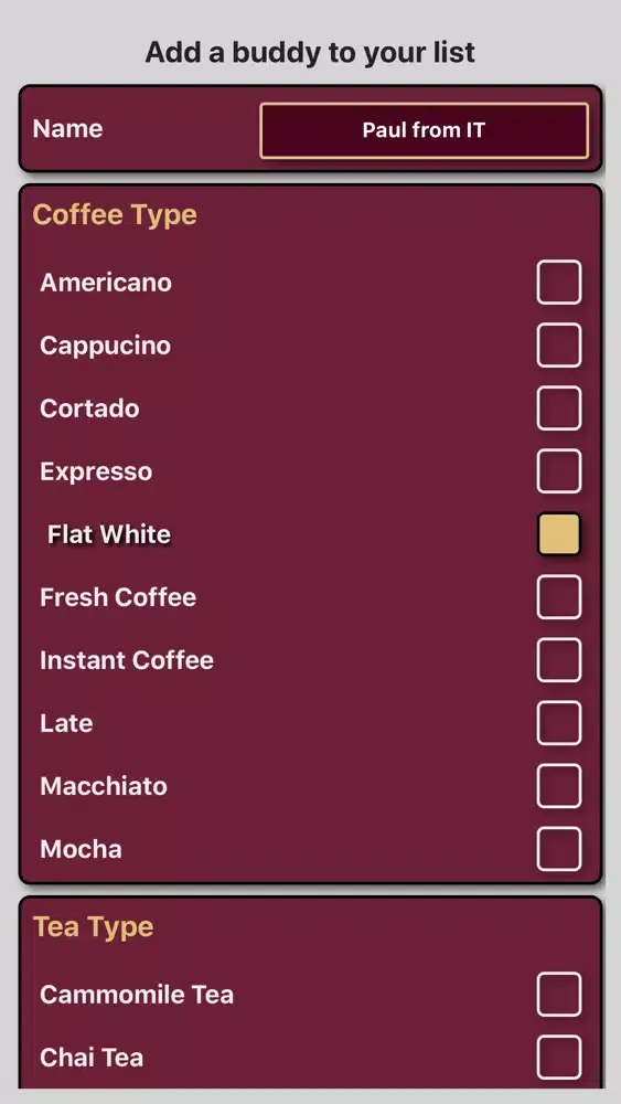 صور Coffee / tea list organiser
