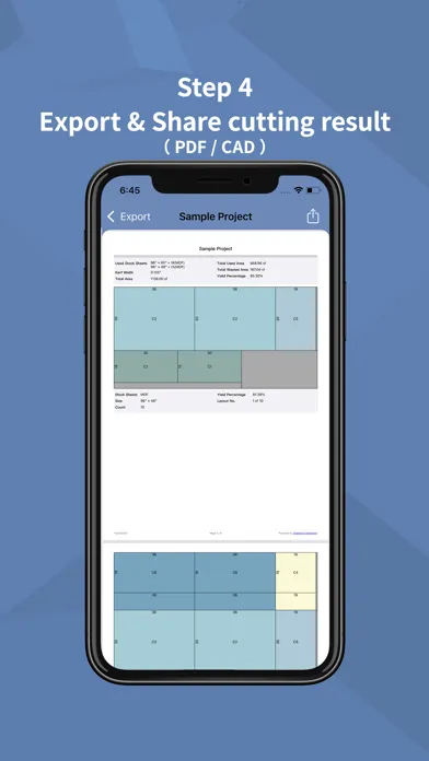 Captures d'écran de SheetCut Optimizer - Carpenter