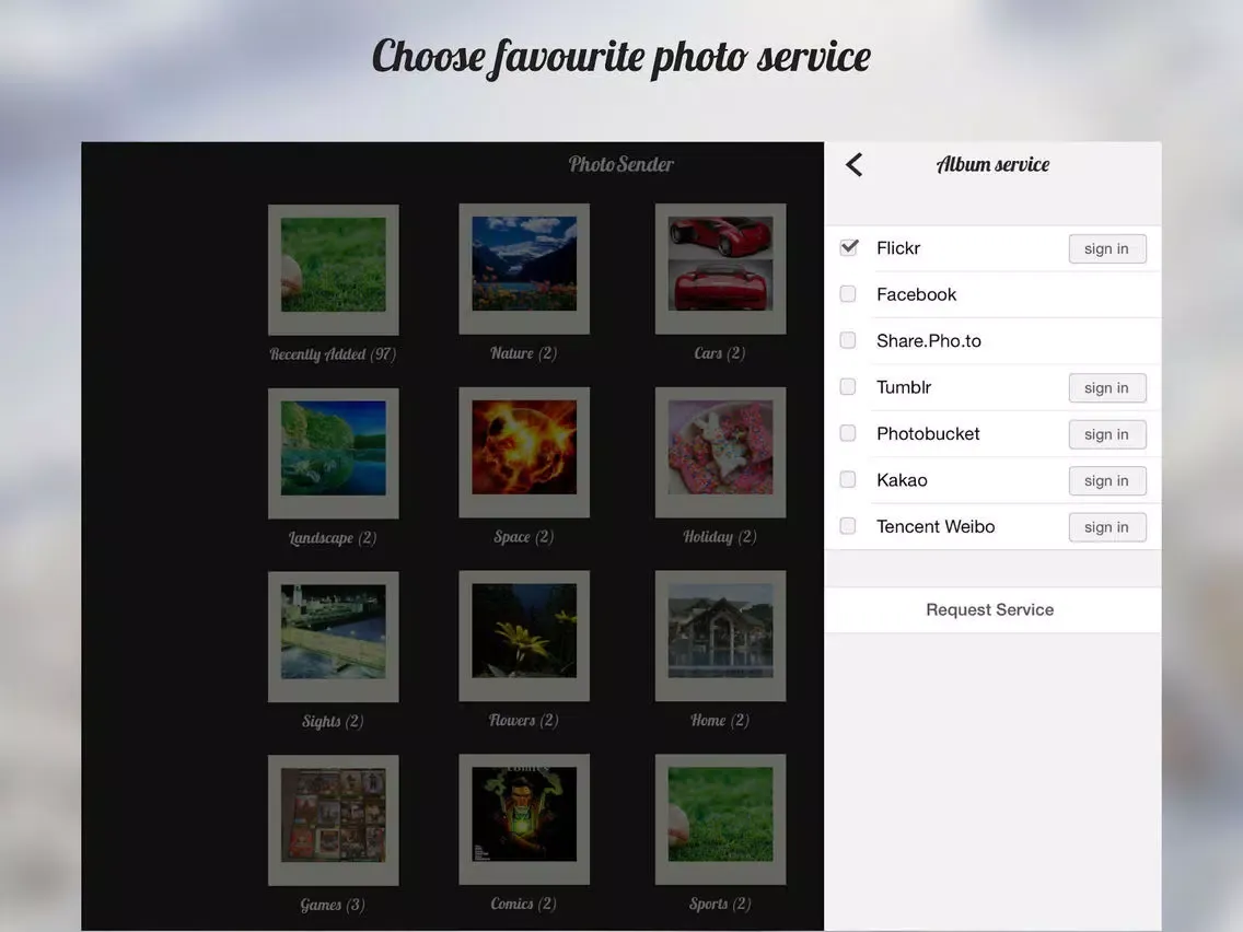 Tangkapan skrin PhotoSender: Share Photos iPad 