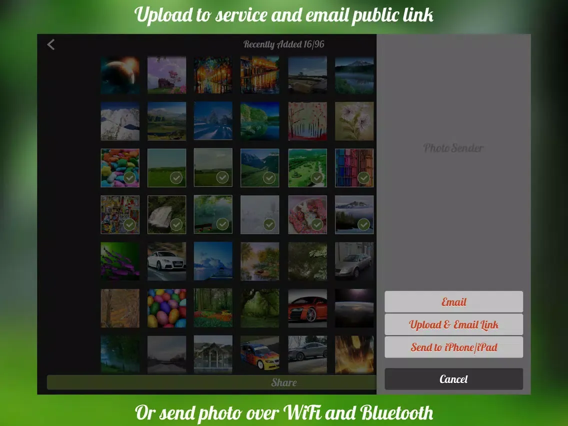 Tangkapan skrin PhotoSender: Share Photos iPad 