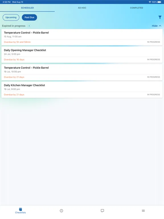 DailyChex iPad  Screenshots
