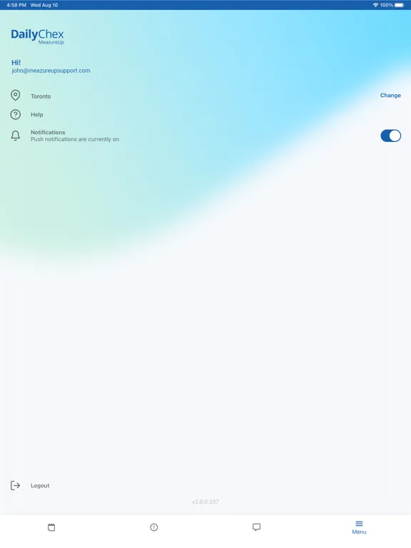 DailyChex iPad  Screenshots