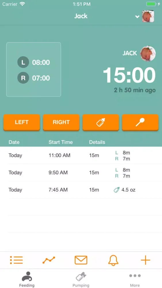 Captures d'écran de Sprout Feeding Tracker