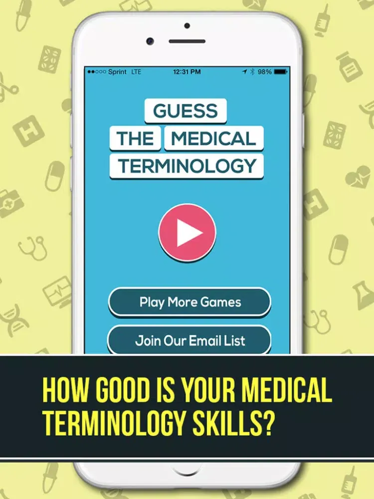 Zrzuty ekranu Guess The Medical Terminology - A Word Game And Quiz For Students, Nurses, Doctors and Health Professionals iPad 
