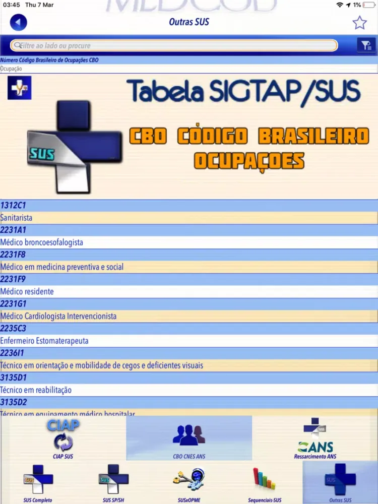 ภาพหน้าจอของ MEDcodigos TUSS SUS CBHPM BR iPad 