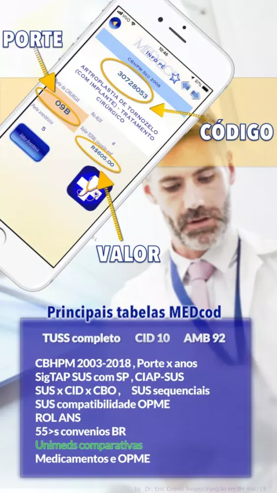 ภาพหน้าจอของ MEDcodigos TUSS SUS CBHPM BR