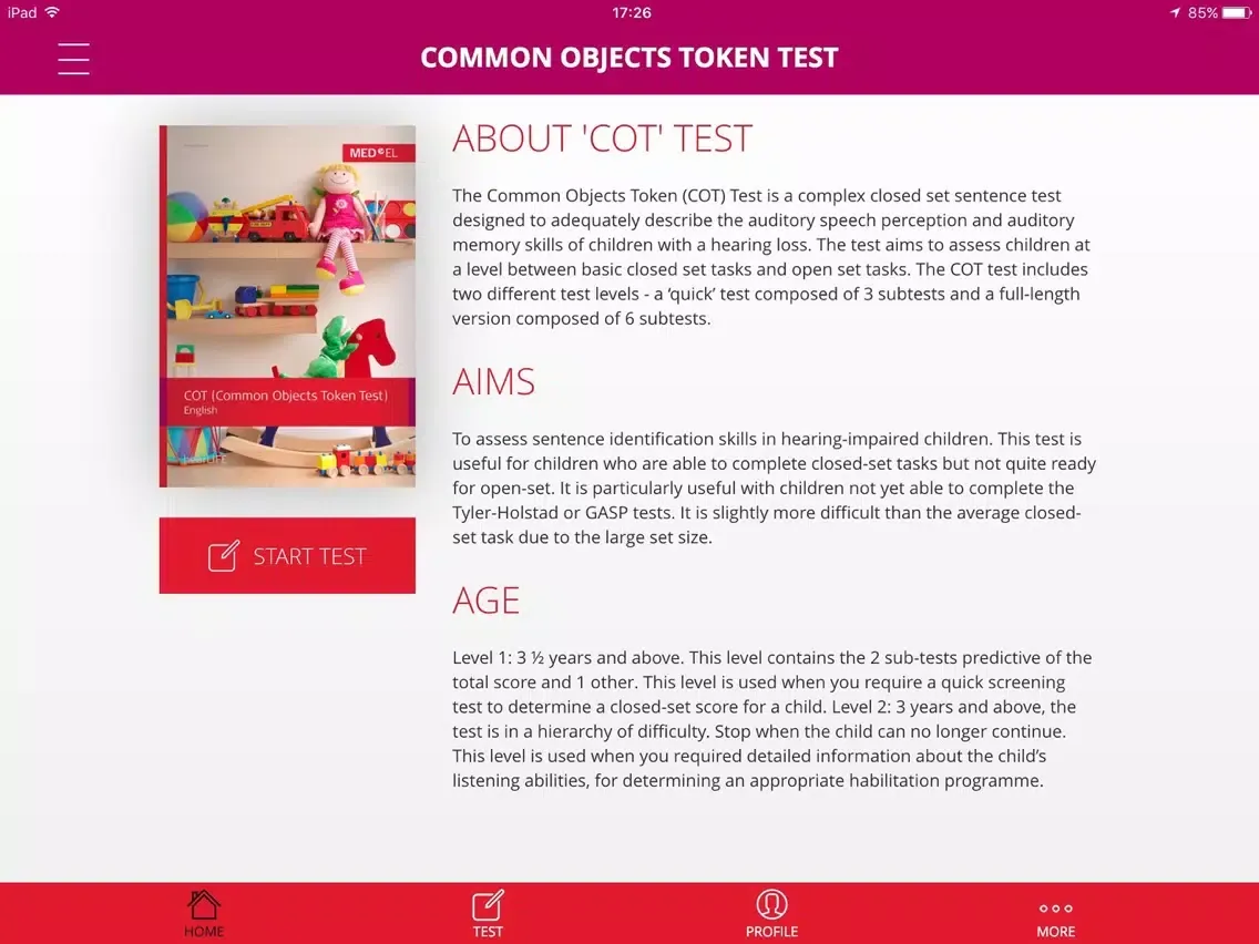 COT Test iPad  سکرین شاٹس