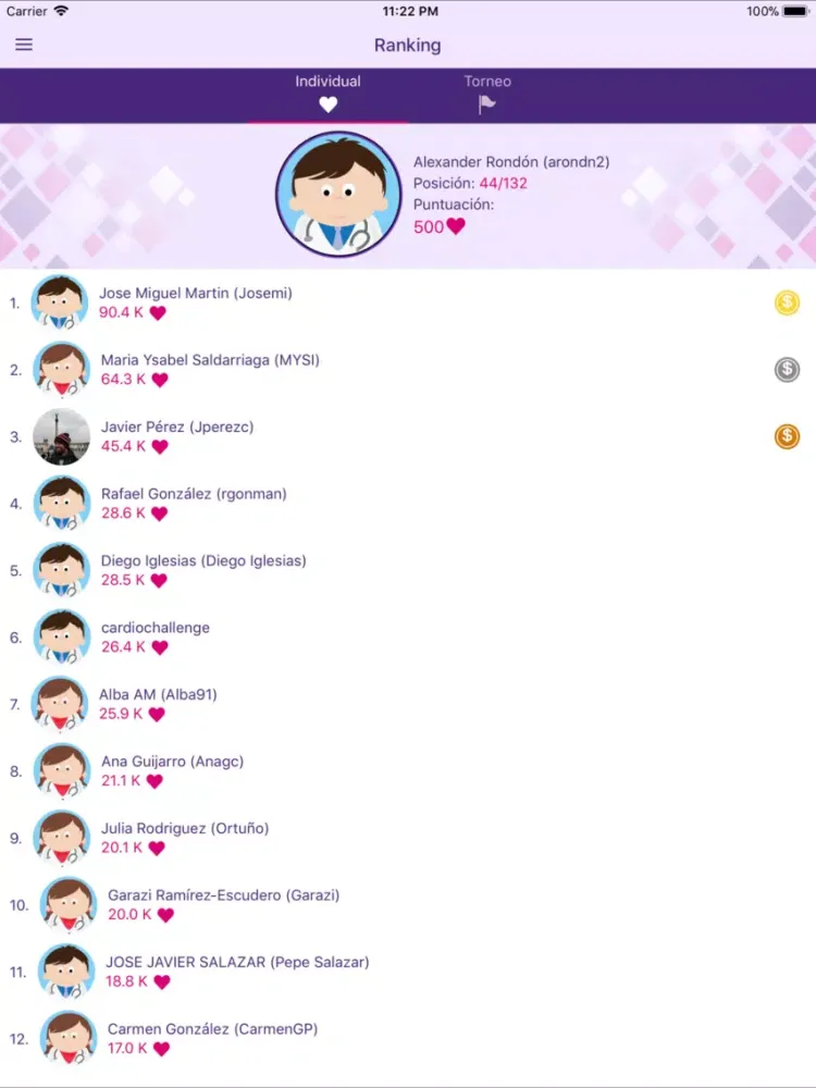 Ảnh chụp màn hình của Cardio Challenge iPad 