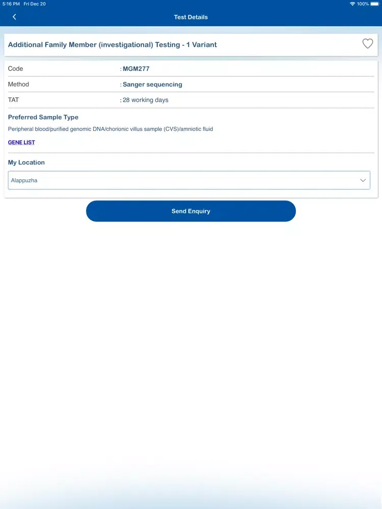 Capturas de pantalla de MedGenome Clinician App iPad 