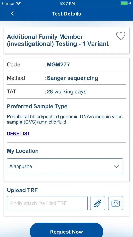 Capturas de pantalla de MedGenome Clinician App