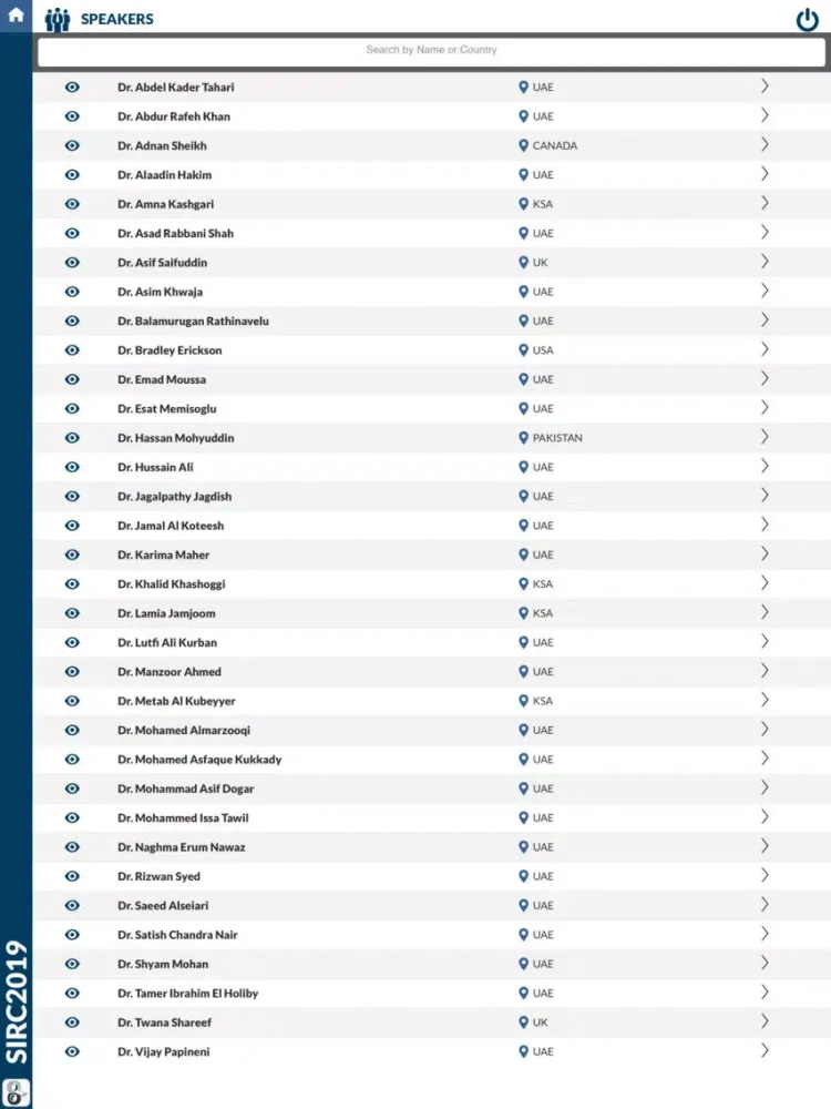 Capturas de tela do SIRC2019 iPad 
