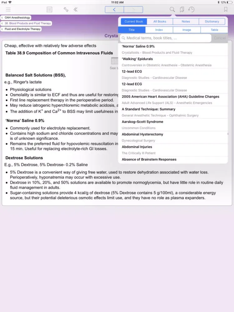 OA Handbook of Anesthesiology iPad 应用截图