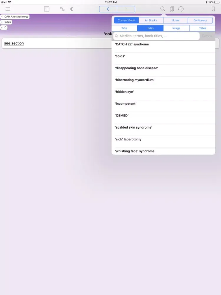 OA Handbook of Anesthesiology iPad 应用截图