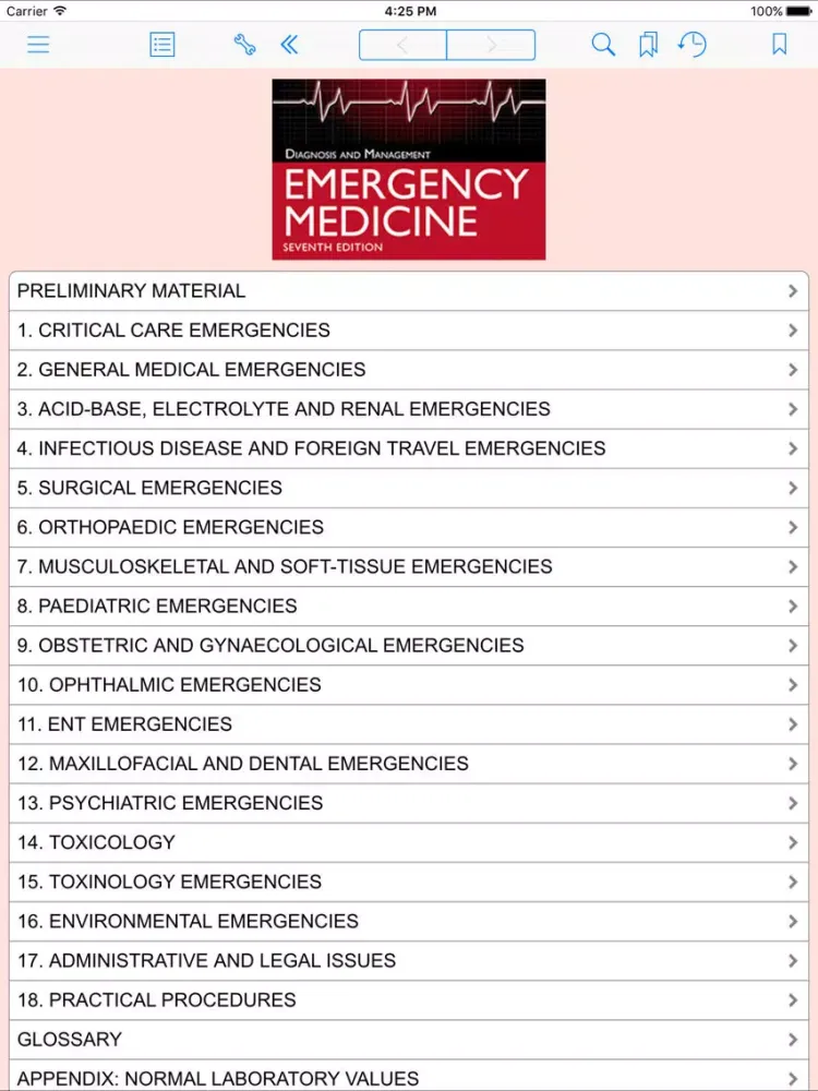 Capturas de tela do Emergency Medicine Diag & Mang iPad 