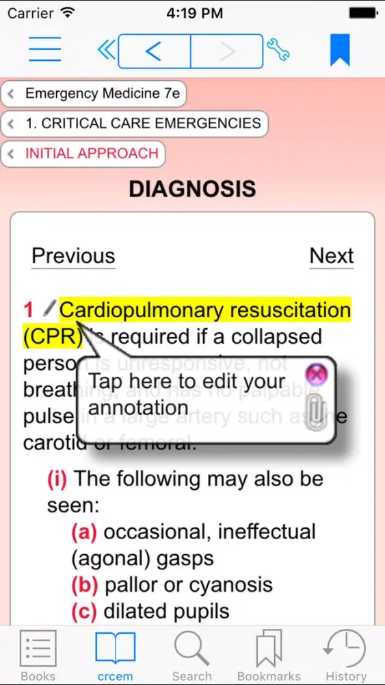 Capturas de tela do Emergency Medicine Diag & Mang