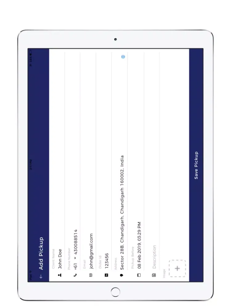Tangkapan layar Medi Freight tTask View iPad 