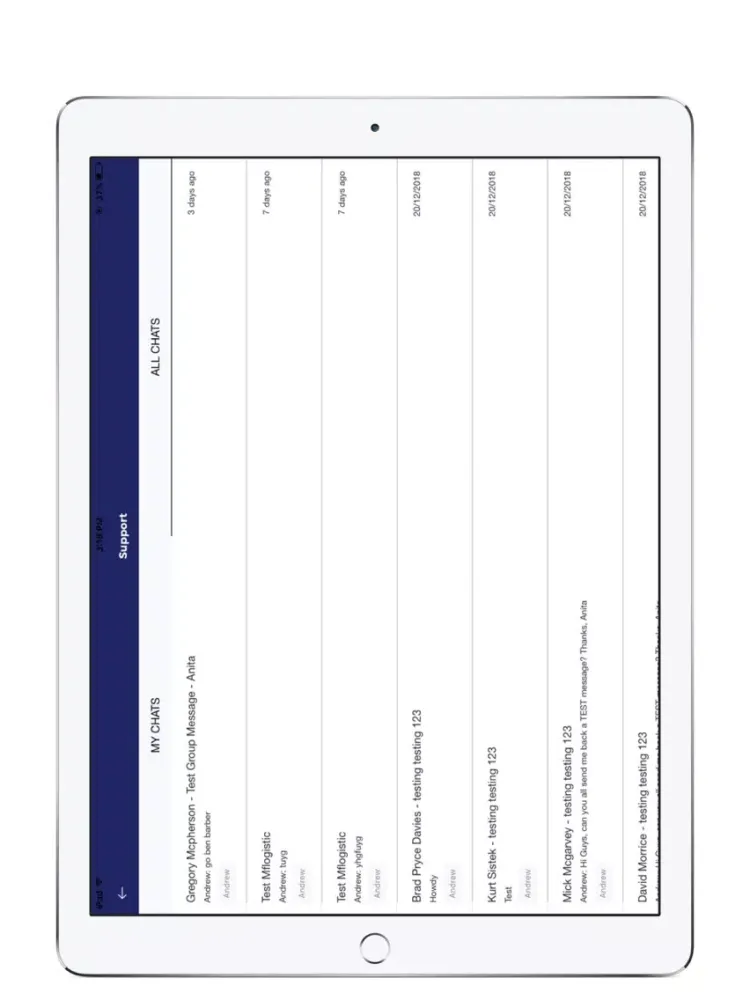 Tangkapan layar Medi Freight tTask View iPad 
