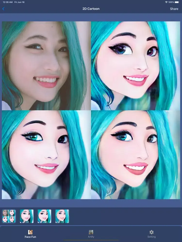 Face AI: Artist Cartoon maker iPad  سکرین شاٹس