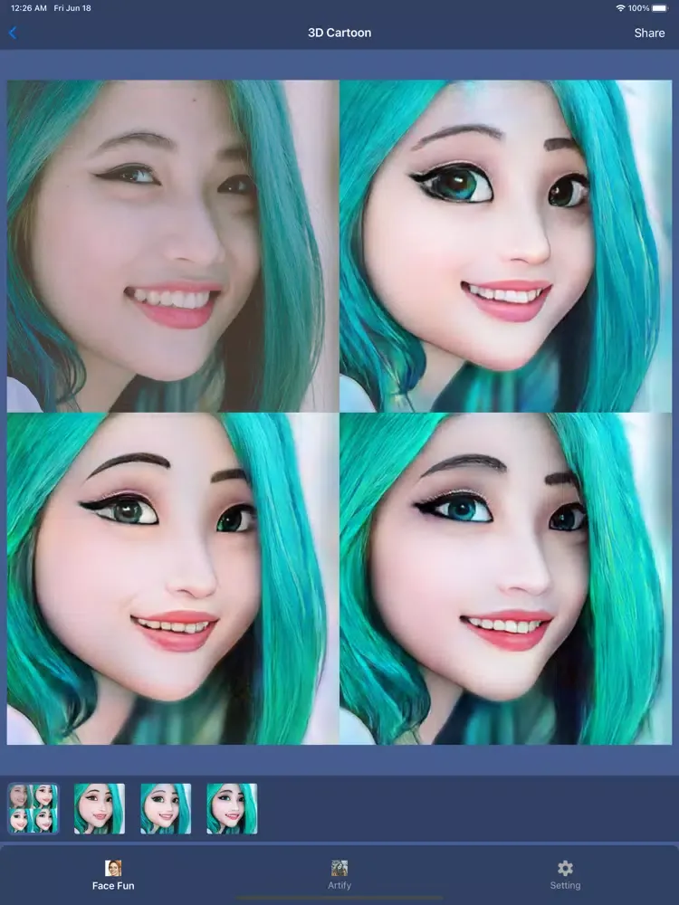 Face AI: Artist Cartoon maker iPad  سکرین شاٹس