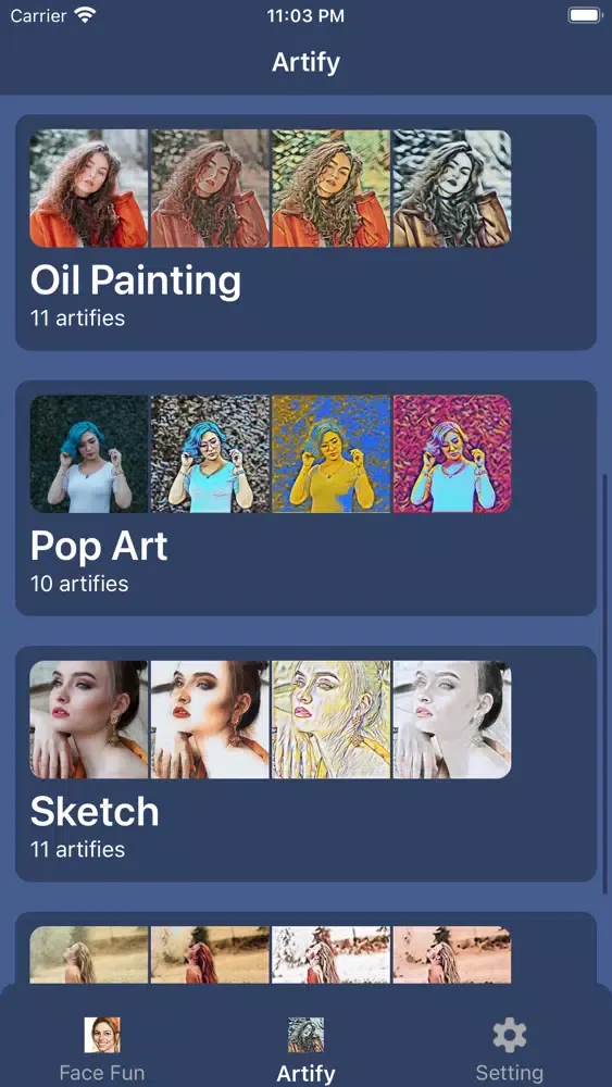 Face AI: Artist Cartoon maker سکرین شاٹس