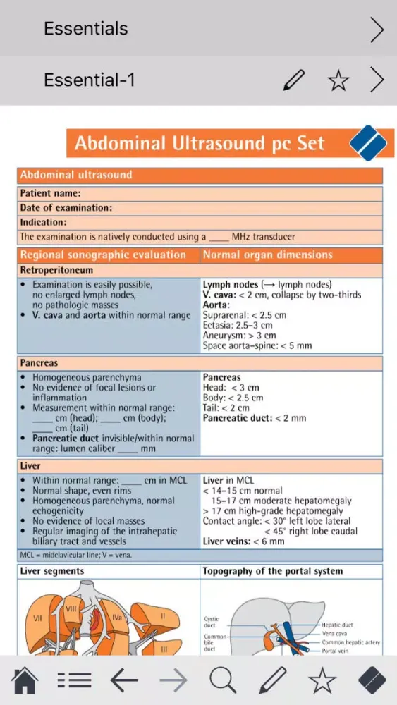 Captures d'écran de Abdominal ultrasound pocketcards
