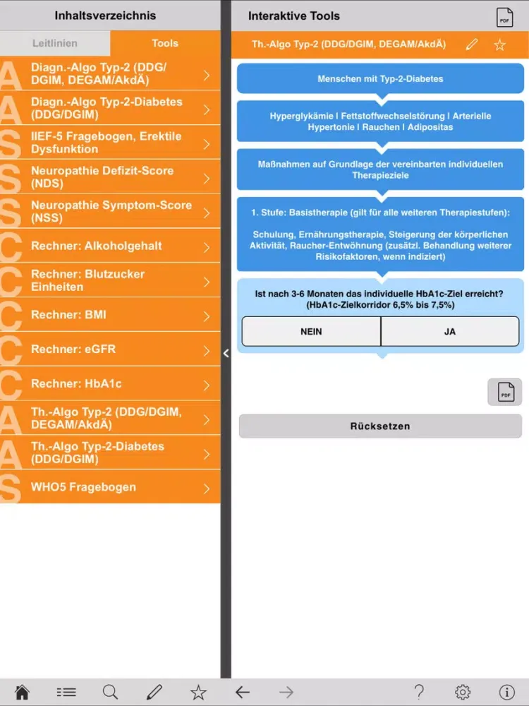 Capturas de tela do DDG Pocket Guidelines iPad 
