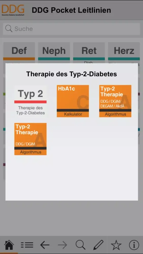 Capturas de tela do DDG Pocket Guidelines
