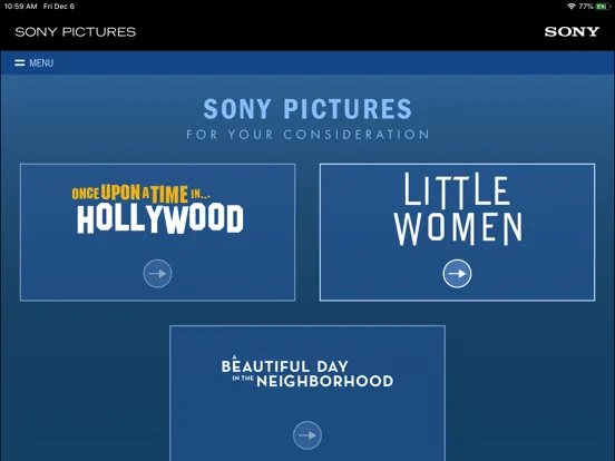 Скриншоты Sony FYC iPad 