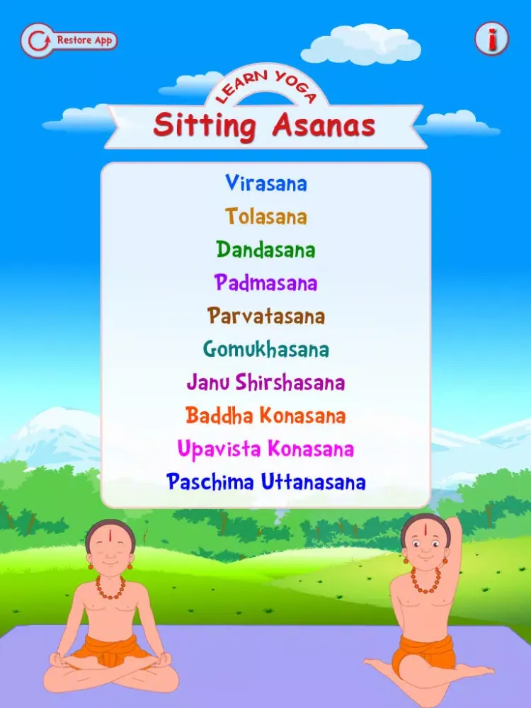 Learn Yoga - Sitting Asana iPad 应用截图