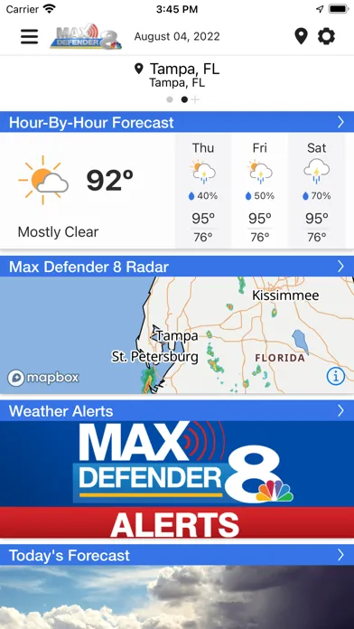 Скриншоты Max Defender 8 Weather App