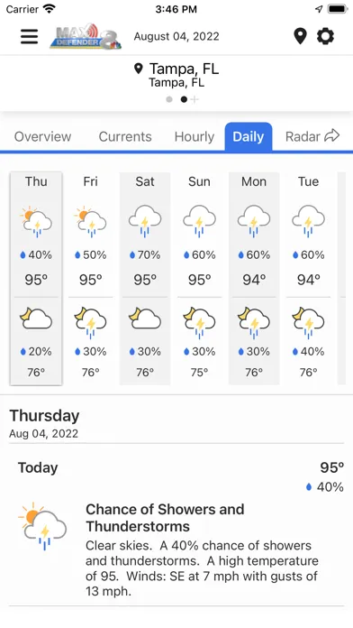 Скриншоты Max Defender 8 Weather App