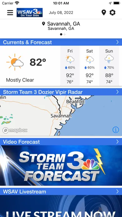 WSAV Weather Now Screenshots