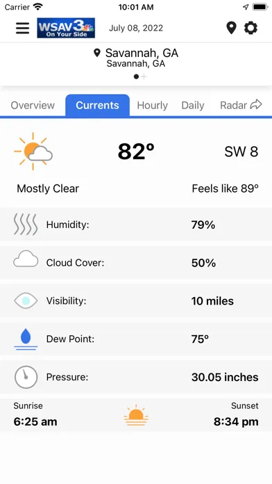 WSAV Weather Now Screenshots