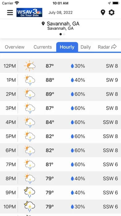 WSAV Weather Now Screenshots