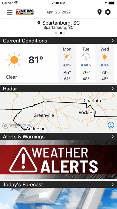 WSPA Weather应用截图