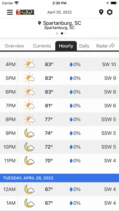 WSPA Weather应用截图