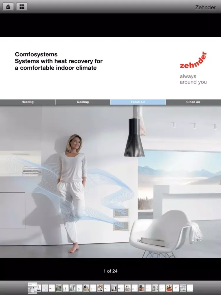 Capturas de pantalla de Zehnder Comfosystems iPad 