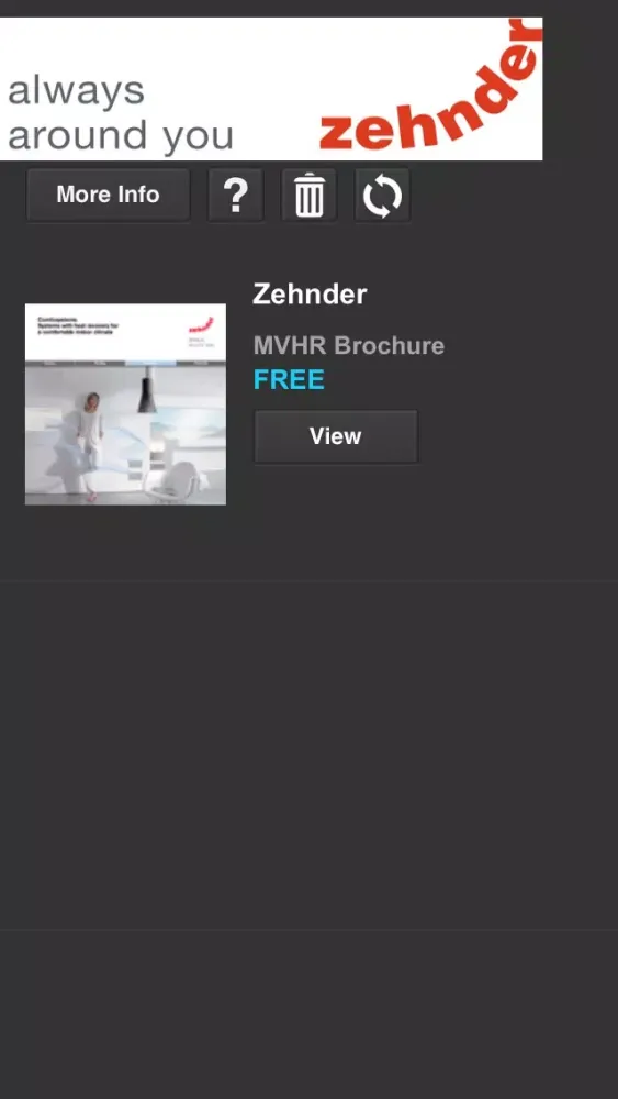 Capturas de pantalla de Zehnder Comfosystems
