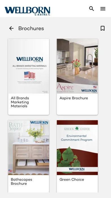 Capturas de pantalla de Wellborn Cabinet Inc Brochures