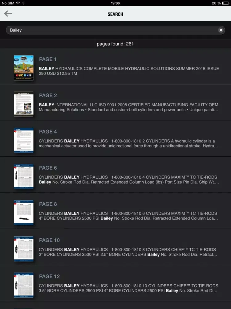 Bailey Hydraulics iPad 应用截图