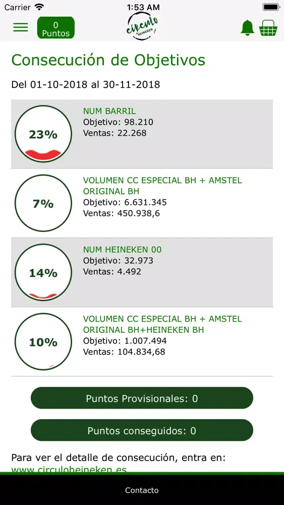 Ảnh chụp màn hình của Circulo Heineken