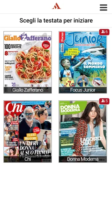 Tangkapan layar Gruppo Mondadori AR+