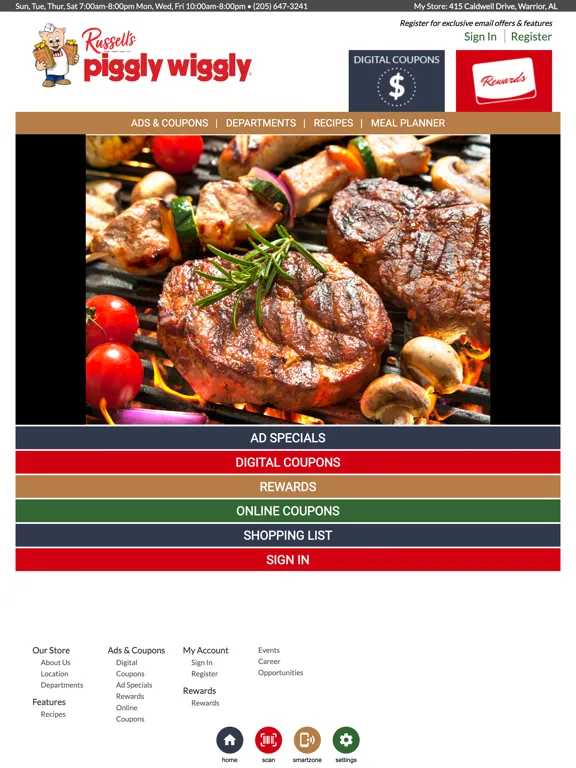 Tangkapan skrin Russell's Piggly Wiggly iPad 